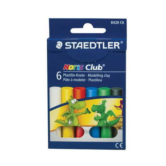 Пластилин классический STAEDTLER &quot;Noris Club&quot;, 6 цветов, 126 г, картонная упаковка, 8420 C6, фото 1