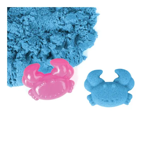 Песок для лепки кинетический ЮНЛАНДИЯ, синий, 500 г, 2 формочки, ведерко, 104996, фото 4