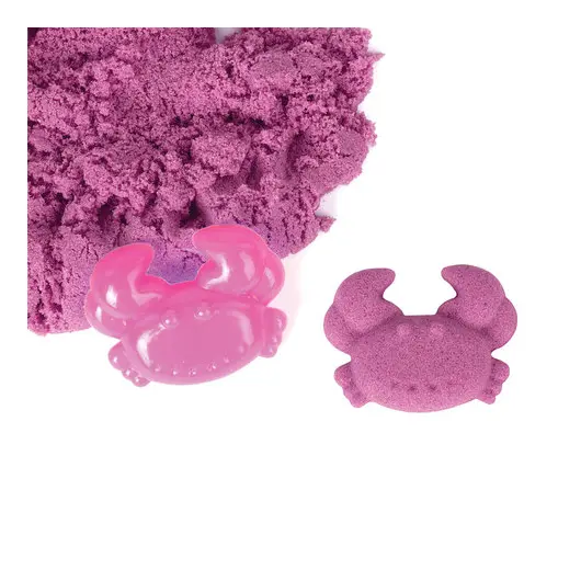Песок для лепки кинетический ЮНЛАНДИЯ, розовый, 500 г, 2 формочки, ведерко, 104997, фото 4