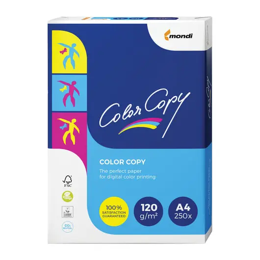 Бумага COLOR COPY, А4, 120 г/м2, 250 л., для полноцветной лазерной печати, А++, Австрия, 161% (CIE), фото 1