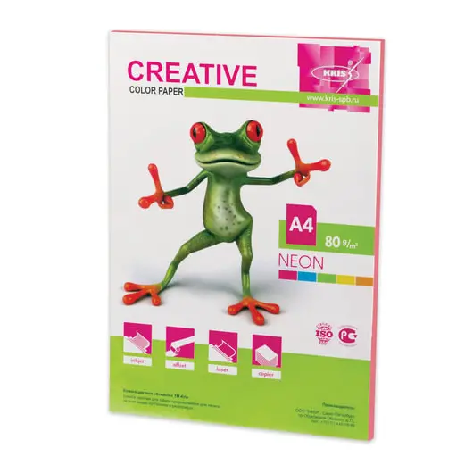 Бумага CREATIVE color (Креатив) А4, 80 г/м2, 50 л., неон, розовая, БНpr-50р, фото 1