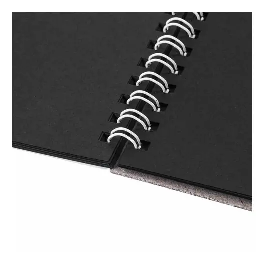 Скетчбук, черная бумага 120 г/м2, 205х290 мм, 20 л., гребень, жёсткая подложка, BRAUBERG ART &quot;DEBUT&quot;, 110995, фото 3