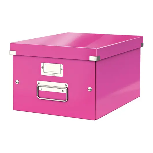 Короб архивный LEITZ &quot;Click &amp; Store&quot; M, 200х280х370 мм, ламинированный картон, разборный, розовый, 60440023, фото 1