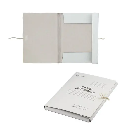 Папка для бумаг с завязками картонная мелованная BRAUBERG, 280 г/м2, до 200 листов, 110924, фото 4