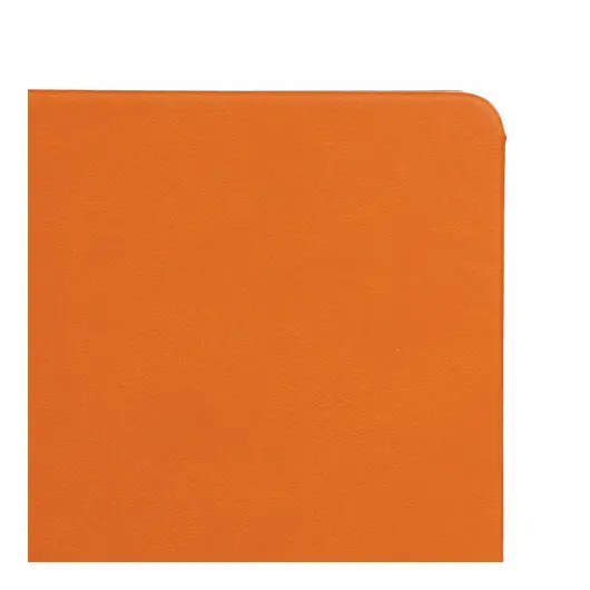 Бизнес-блокнот А5 (148x218 мм), BRAUBERG &quot;Metropolis X&quot;, под кожу, резинка, 80 л., оранжевый, 111032, фото 3