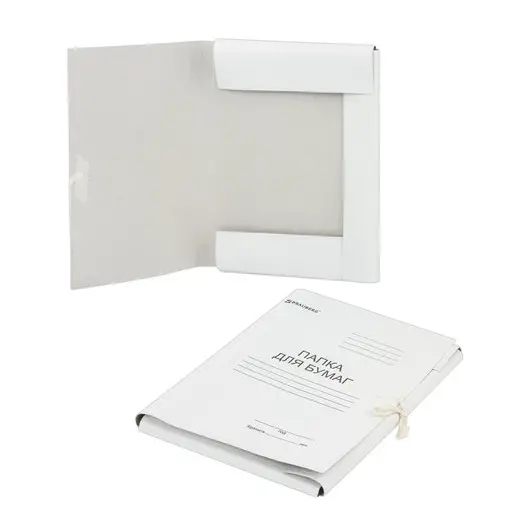 Папка для бумаг с завязками картонная BRAUBERG, 440 г/м2, до 200 листов, 110926, фото 6