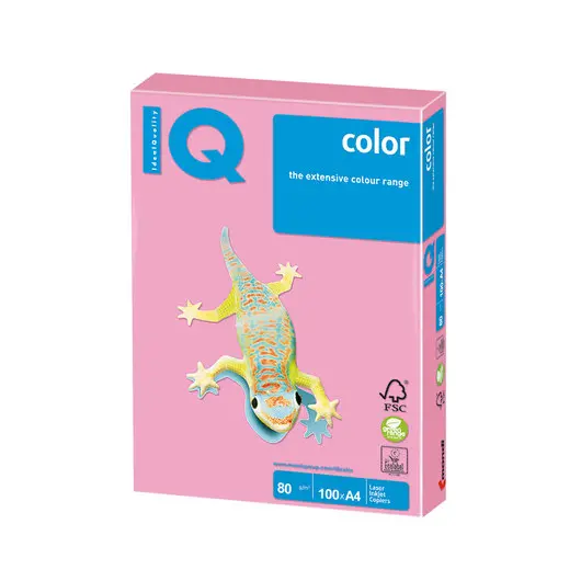 Бумага IQ color, А4, 80 г/м2, 100 л., пастель, розовый фламинго, OPI74, фото 1