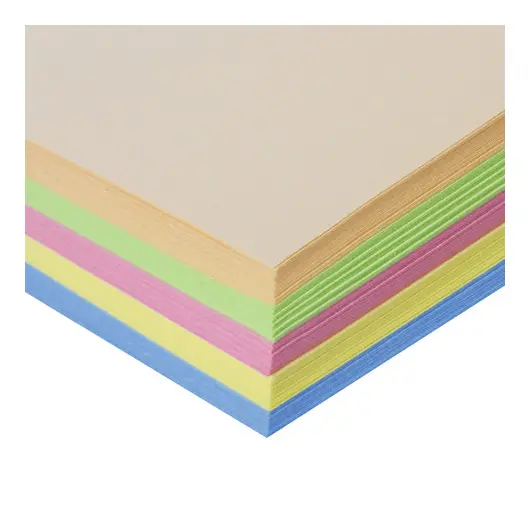 Бумага цветная STAFF COLOR, А4, 80 г/м2, 100 л. (5 цв. х 20 л.), пастель, для офиса и дома, 110889, фото 3