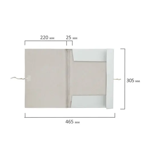 Папка для бумаг с завязками картонная мелованная BRAUBERG, 280 г/м2, до 200 листов, 110924, фото 8