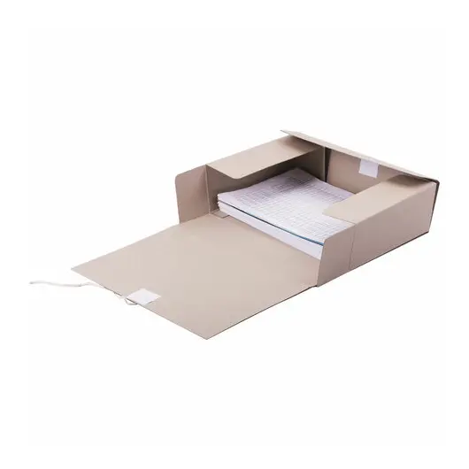Короб архивный STAFF, 100 мм, переплетный картон, 2 хлопчатобумажные завязки, до 700 листов, 110930, фото 8