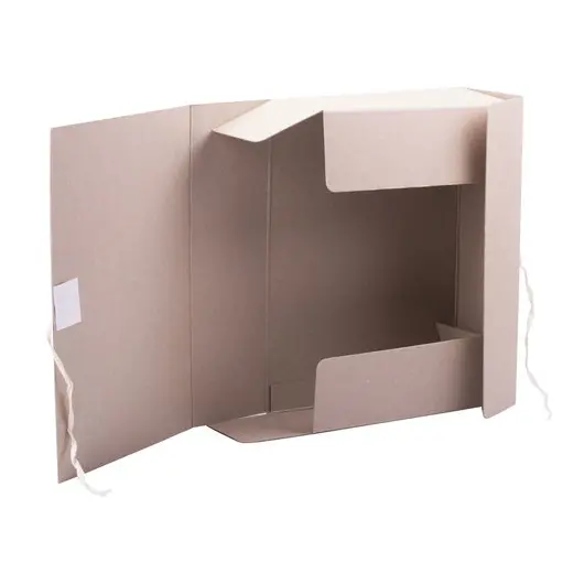 Короб архивный STAFF, 100 мм, переплетный картон, 2 хлопчатобумажные завязки, до 700 листов, 110930, фото 6