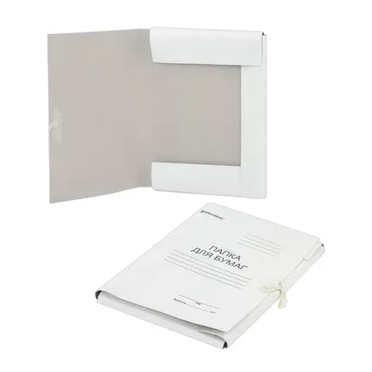 Папка для бумаг с завязками картонная мелованная BRAUBERG, 440 г/м2, до 200 листов, 110925, фото 5