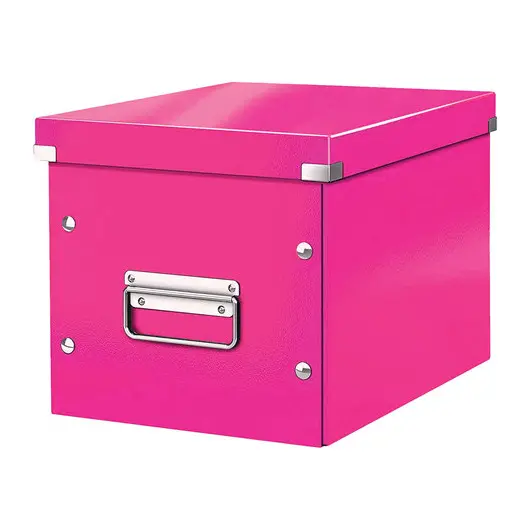 Короб архивный LEITZ &quot;Click &amp; Store&quot; L, 310х320х360 мм, ламинированный картон, разборный, розовый, 61080023, фото 1