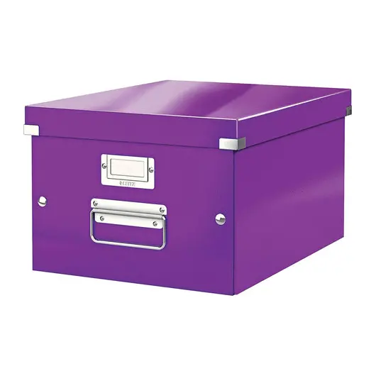 Короб архивный LEITZ &quot;Click &amp; Store&quot; M, 200х280х370 мм, ламинированный картон, разборный, фиолетовый, 60440062, фото 1