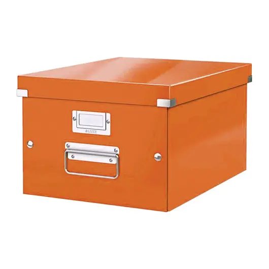 Короб архивный LEITZ &quot;Click &amp; Store&quot; M, 200х280х370 мм, ламинированный картон, разборный, оранжевый, 60440044, фото 1