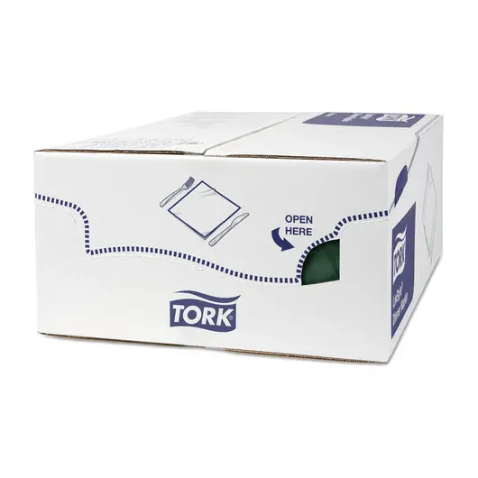 Салфетки бумажные нетканые сервировочные TORK &quot;LinStyle Premium&quot;, 39х39 см, 50 шт., темно-зеленые, 478847, фото 4