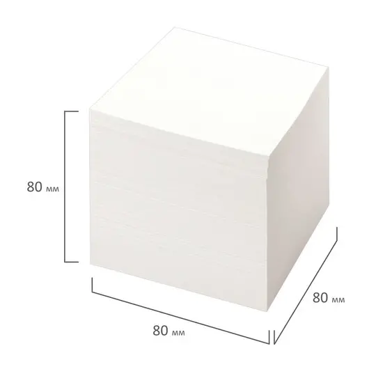 Блок для записей STAFF непроклеенный, куб 8*8*8 см, белый, белизна 90-92%, ХХХХХХ, фото 4