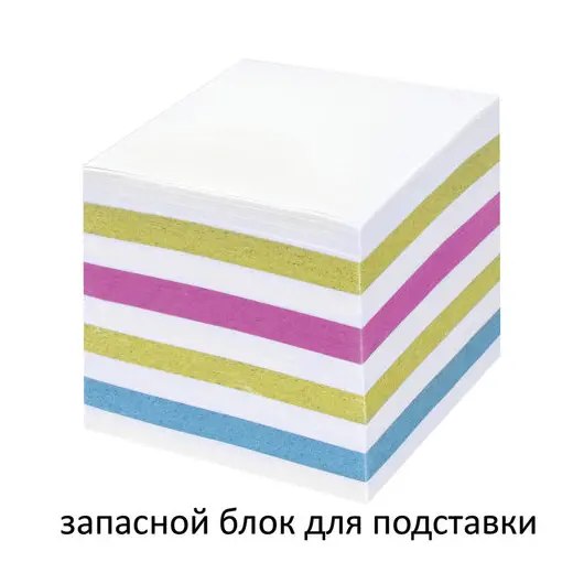 Блок для записей STAFF непроклеенный, куб 8*8*8 см, цветной, чередование с белым, ХХХ, фото 2