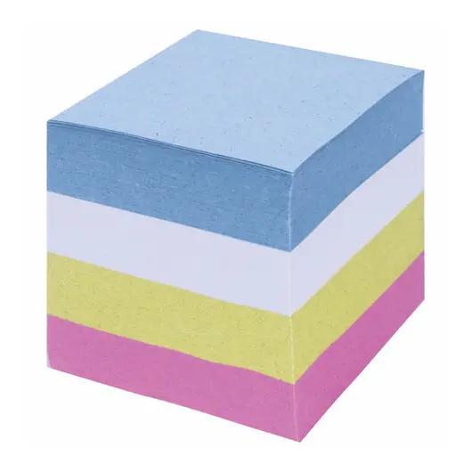 Блок для записей STAFF, проклеенный, куб 8х8 см, 800 листов, цветной, чередование с белым, 120383, фото 2
