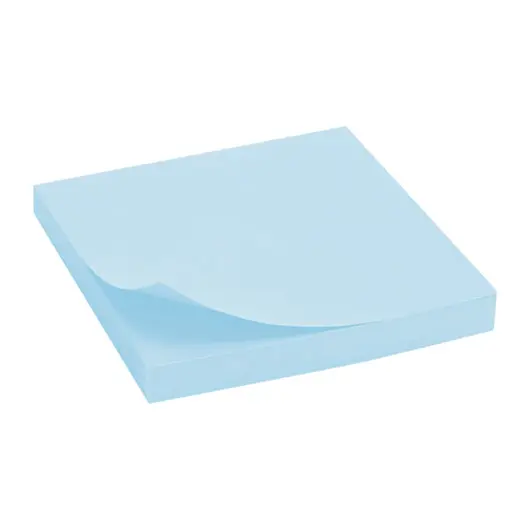 Блок самоклеящийся (стикеры) BRAUBERG, ПАСТЕЛЬНЫЙ, 76х76 мм, 100 листов, голубой, 122695, фото 2