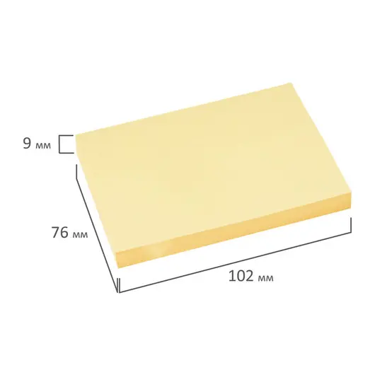 Блок самоклеящийся (стикеры) BRAUBERG, ПАСТЕЛЬНЫЙ, 76х102 мм, 100 листов, желтый, 122691, фото 5