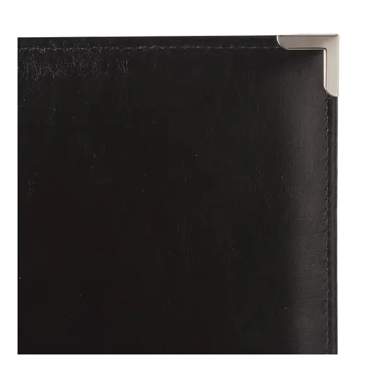 Папка адресная из кожзама без надписи, формат А4, 33х25х2 см, черная, фото 4