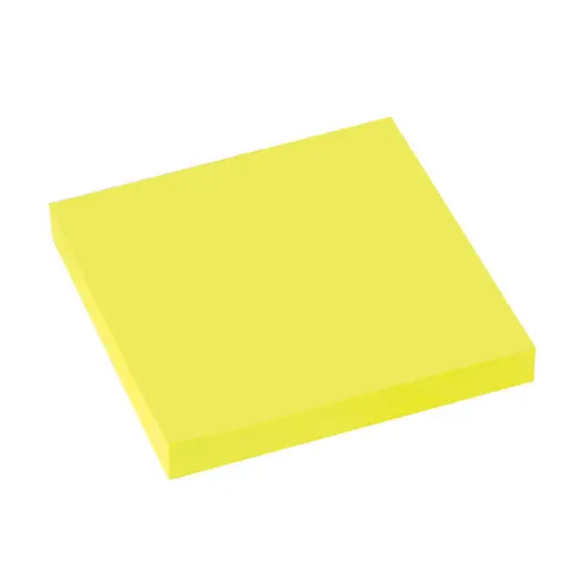 Блок самоклеящийся (стикеры), BRAUBERG, НЕОНОВЫЙ, 76х76 мм, 90 листов, желтый, 122702, фото 2