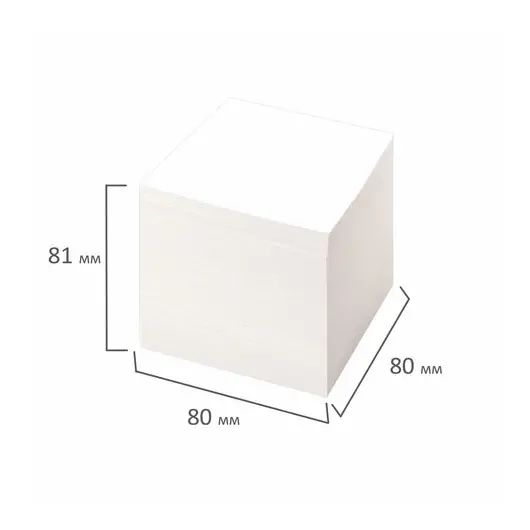 Блок для записей STAFF, проклеенный, куб 8х8 см,1000 листов, белый, белизна 90-92%, 120382, фото 5