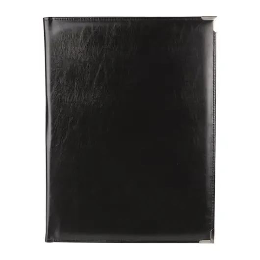 Папка адресная из кожзама без надписи, формат А4, 33х25х2 см, черная, фото 5