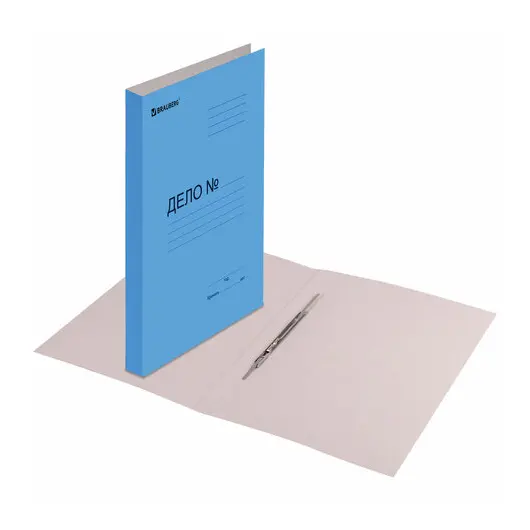 Скоросшиватель картонный мелованный BRAUBERG, гарантированная плотность 360 г/м2, синий, до 200 листов, 121518, фото 6