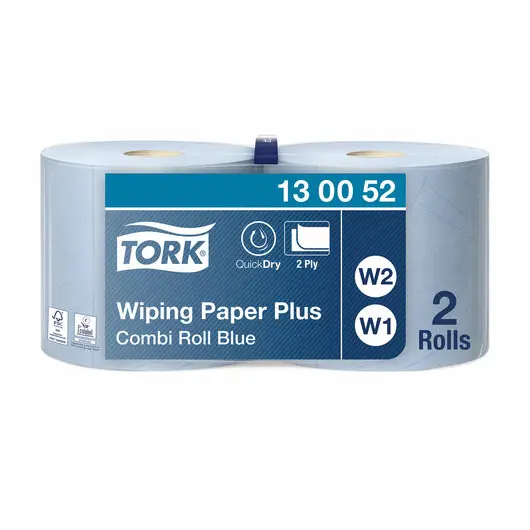 Бумага протирочная TORK (Система W1, W2), КОМПЛЕКТ 2 штуки, Advanced, 750 листов в рулоне, 34х23,5 см, 2-слойная, 130052, фото 3