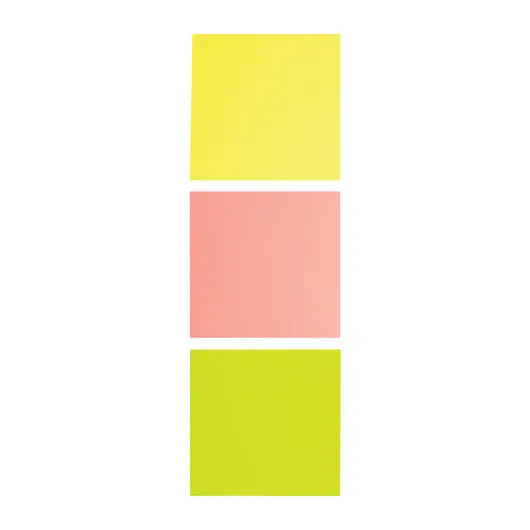 Блок самоклеящийся (стикеры), BRAUBERG, НЕОНОВЫЙ, 76х76 мм, 3 цвета х 50 листов, 124809, фото 2