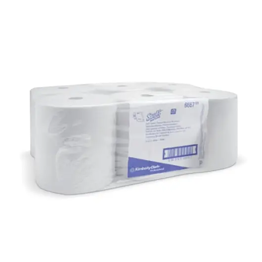 Полотенца бумажные рулонные KIMBERLY-CLARK Scott, КОМПЛЕКТ 6 шт., 304 м, белые, диспенсер 601536, 6667, фото 3