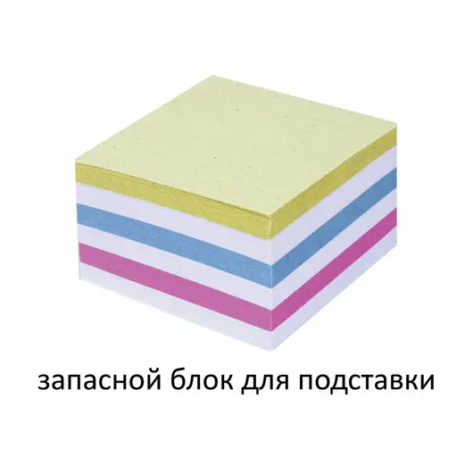 Блок для записей STAFF непроклеенный, куб 9х9х5 см, цветной, чередование с белым, 126365, фото 3