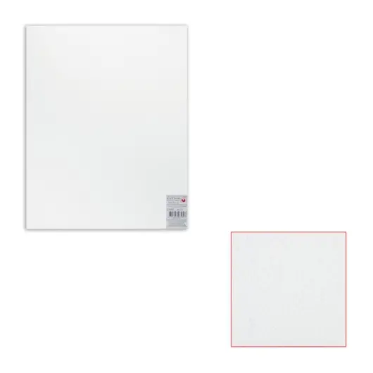 Картон белый грунтованный для живописи, 40х50 см, двусторонний, толщина 2 мм, акриловый грунт, фото 1
