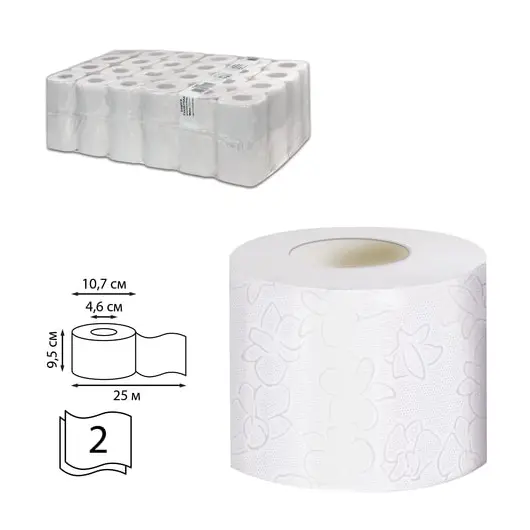 Бумага туалетная 25 м, VEIRO Professional (Система T4), КОМПЛЕКТ 48 шт., Comfort, 2-слойная, T207, фото 1