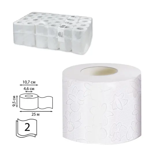 Бумага туалетная 25 м, VEIRO Professional (Система T4), КОМПЛЕКТ 48 шт., Premium, 2-слойная, T308, фото 1