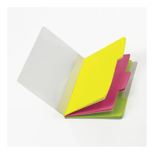 Блок-разделитель самоклеящийся (стикеры) BRAUBERG, НЕОНОВЫЙ, 148х98 мм, 3 цвета х 20 листов, пластиковая книжка, 127176, фото 8