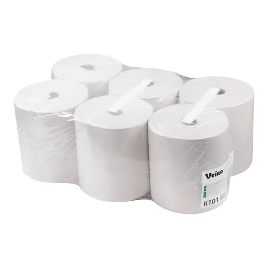 Полотенца бумажные рулонные VEIRO Professional (Система H1), КОМПЛЕКТ 6 шт., Basic, 180 м, белые, K101, фото 2