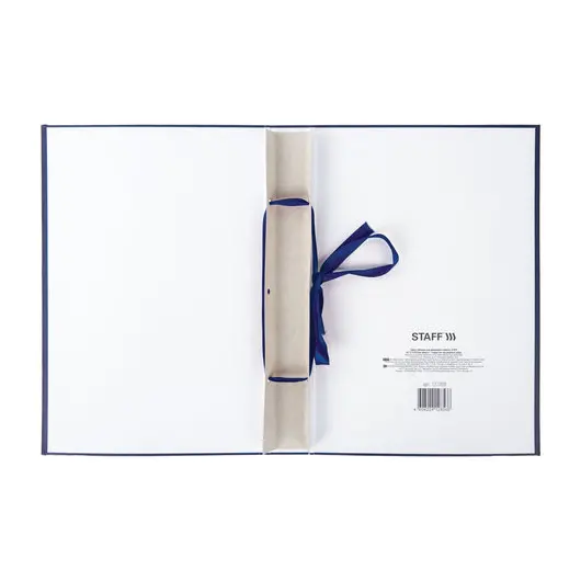 Папка-обложка для дипломного проекта STAFF, А4, 215х305 мм, фольга, 3 отверстия под дырокол, шнур, синяя, 127210, фото 4