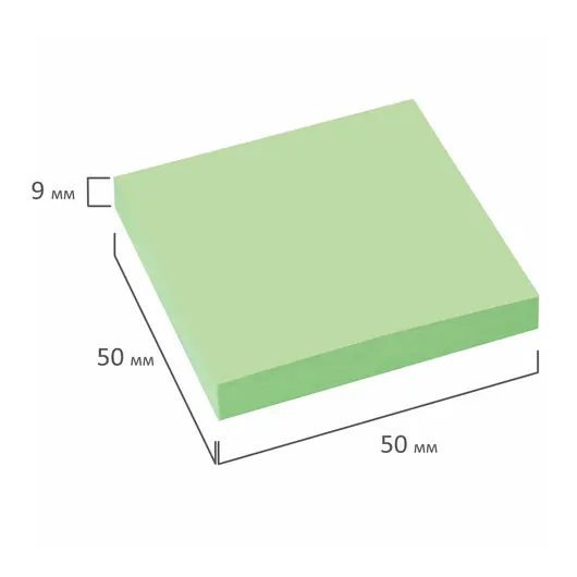 Блок самоклеящийся (стикеры) STAFF, 50х50 мм, 100 листов, зеленый, 127144, фото 5