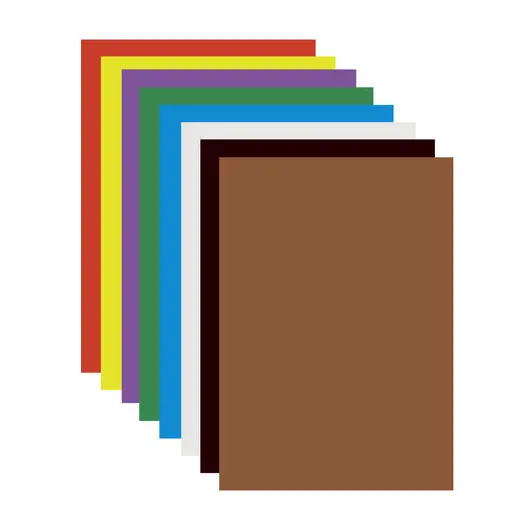 Картон цветной А4 МЕЛОВАННЫЙ (глянцевый), 8 листов 8 цветов, ПИФАГОР, 200х283 мм, &quot;Мушкетер&quot;, 128014, фото 2