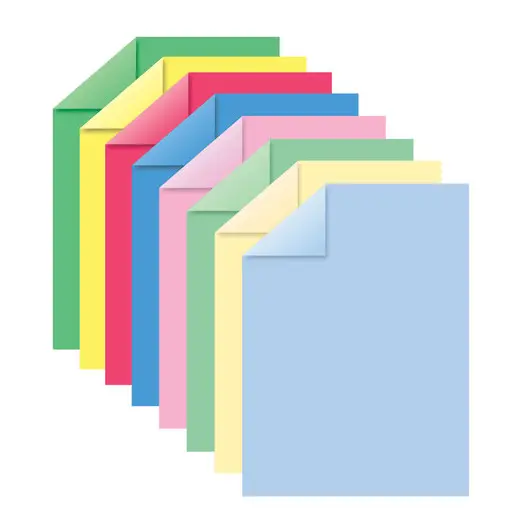 Цветная бумага А4 ТОНИРОВАННАЯ В МАССЕ, 8 листов 8 цветов (4 пастель + 4 интенсив), BRAUBERG, 200х290, 128007, фото 2