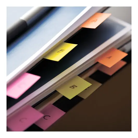 Закладки клейкие POST-IT Study, пластиковые, 12 мм, 4 цвета х 24 шт., 683-4S-RU, фото 2