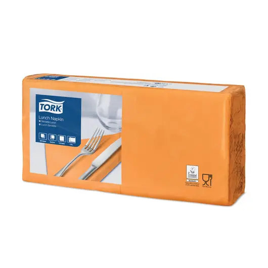 Салфетки TORK Big Pack, 33х32,6, 200 шт., 2-х слойные, оранжевые, 477843, фото 1