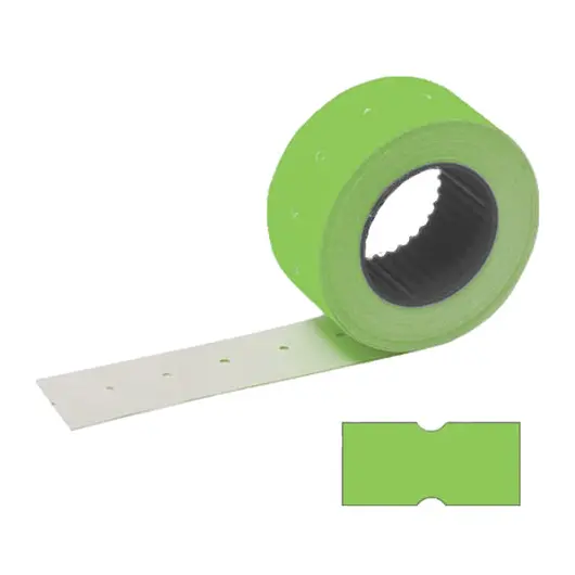 Этикет-лента 21х12 мм, прямоугольная, зеленая, комплект 100 рулонов по 800 шт., STAFF, 128450, фото 1