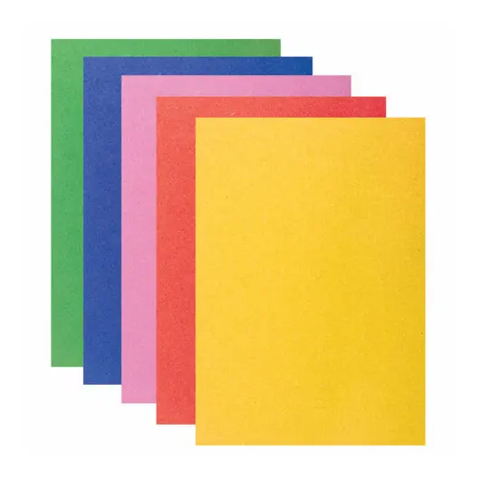 Цветная бумага А4 БАРХАТНАЯ, 5 листов 5 цветов, 110 г/м2, ПИФАГОР, 128971, фото 2