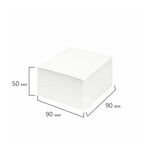 Блок для записей STAFF проклеенный, куб 9х9х5 см, белый, белизна 90-92%, 129196, фото 5