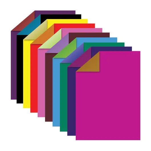 Цветная бумага А4 ДВУХЦВЕТНАЯ МЕЛОВАННАЯ (глянцевая), 10 листов, 20 цветов, папка, 210х297 мм, ОСТРОВ СОКРОВИЩ, 129551, фото 2