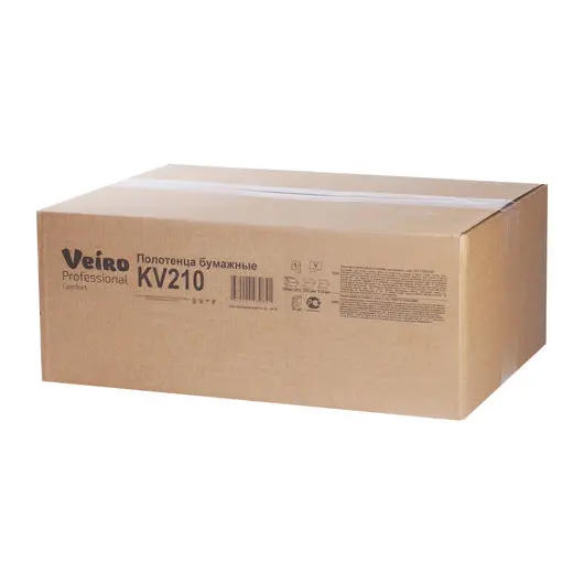 Полотенца бумажные 250 шт., VEIRO Professional (Система H3), комплект 20 шт., Comfort, белые, 21х21,6, V, KV210, фото 2